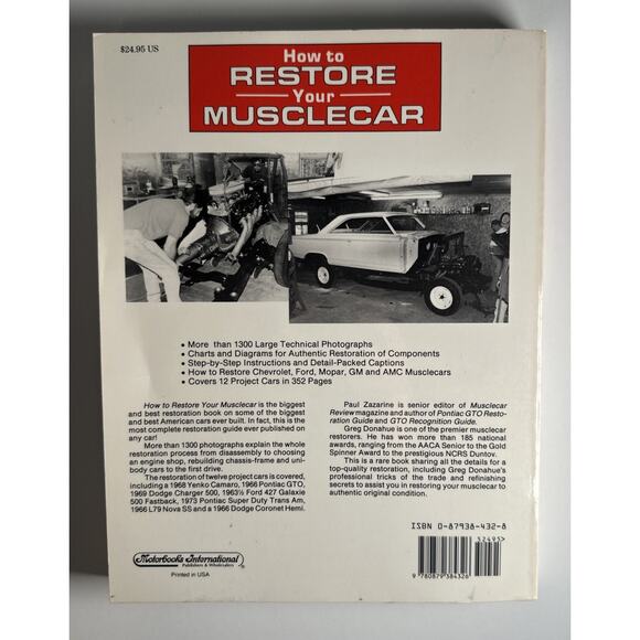 HOW TO RESTORE YOUR MUSCLE CAR GREG DONAHUE PAUL ZAZARINE RESTORATION GUIDE - Picture 2 of 10